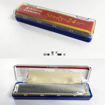 Harmonica 24 Hole with Case, Mouth Organ Harp, Diatonic Harmonica for Beginner, Adult, Professional, Students, Friends, Gifts