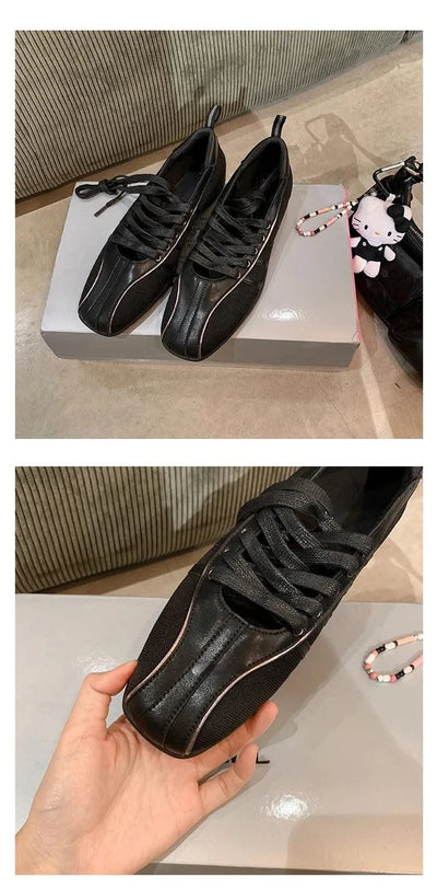 Vintage Women's Ballet Flats Training Shoes Walking Sports