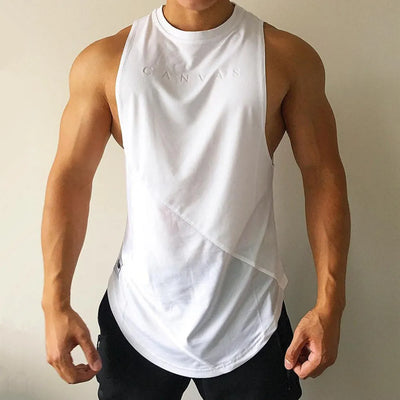 Bodybuilding Sport Tank Tops Men Gym Fitness Workout Sleeveless Shirt Male Stringer Singlet Summer Casual Loose Undershirt Vest