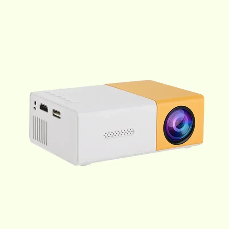 Mini portable YG300 projector, suitable for home theater, phone, compatible with USB and HDMI connections