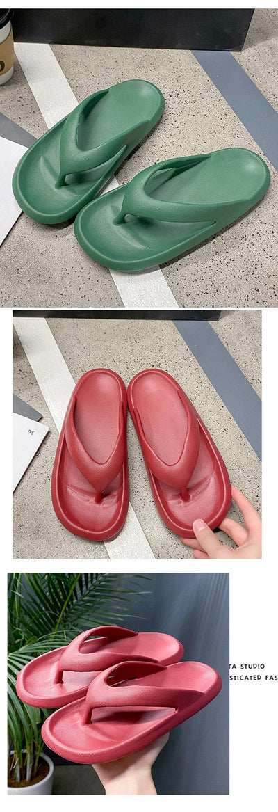 Women's Classy Flip-Flops for Women, Summer Flip-Flops for Beach Couples, New Thick-Soled Outer Wear Sandals for Men, Bathroom Bathing Non-Slip Slippers