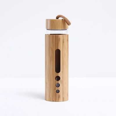500ml Glass Water Bottle Bamboo Hot-proof Sleeve Borosilicate Glass Cup Eco-friendly Drinkware Outdoor Portable Tour Bottle