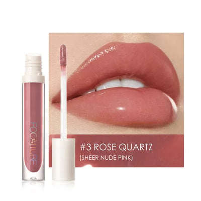 FOCALLURE PLUMPMAX Nourise Lip Glow Dewy Glossy Lip Care High Shine Not Sticky Refreshing Shimmer Lip Gloss Lips Makeup