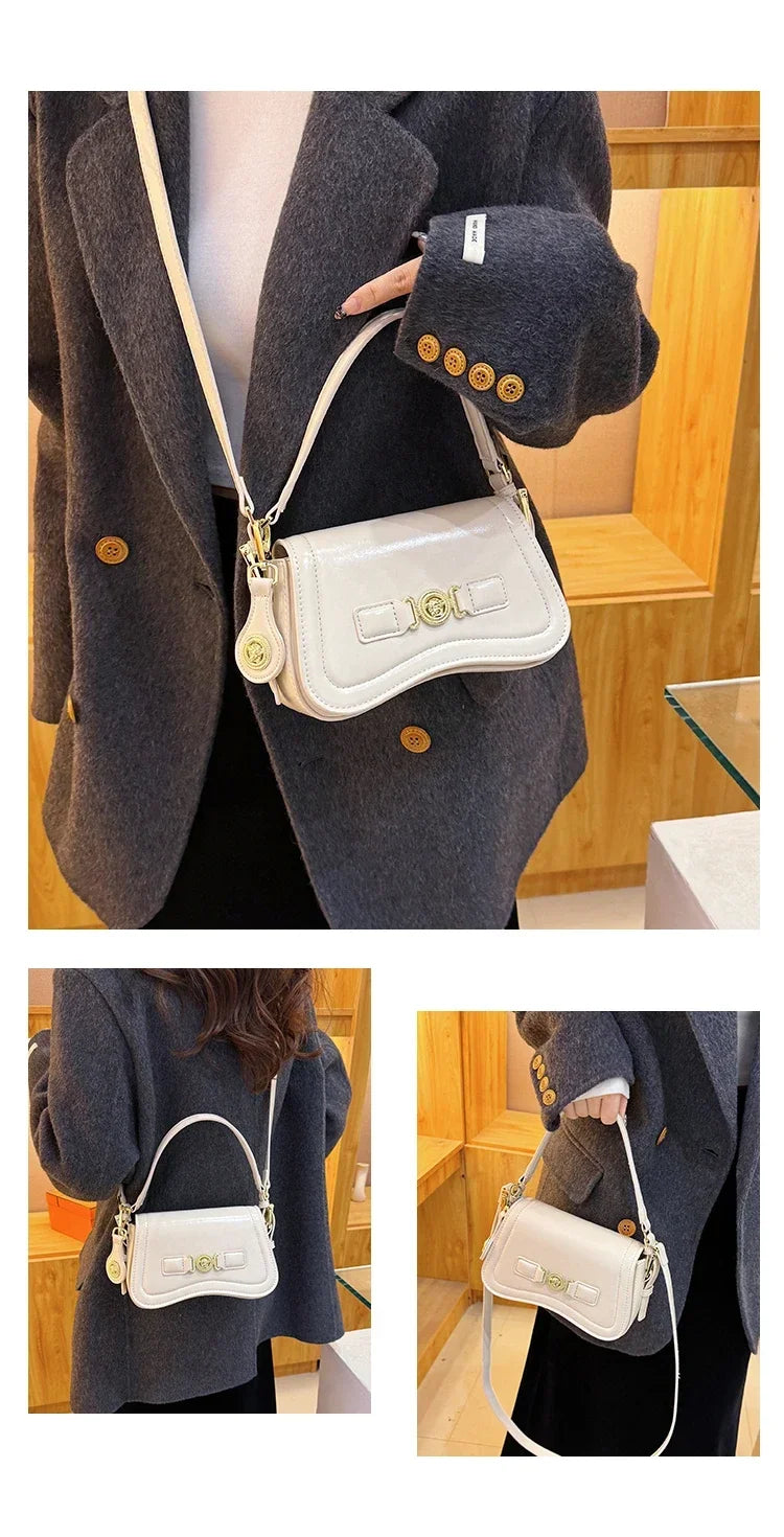 Designer Style Crossbody Bag for Women Genuine Leather Shoulder Handbag Ladies Compact Wallet Phone Holder Purse