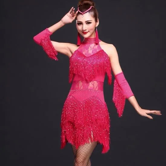 New Latin Dance Dress Women/Girls/Lady New Sexy Fringe Salsa/Ballroom/Tango/Cha Cha/Rumba/Samba/Latin Dresses For Dancing