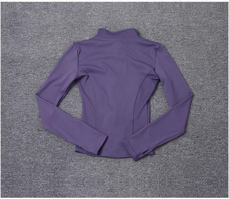 Workout sport jacket long sleeve gym training clothing yoga sportswear women