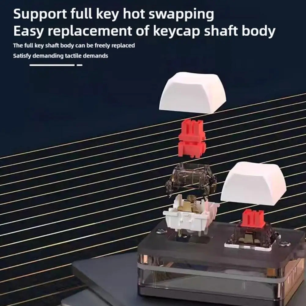 Bluetooth Mini Keyboard RGB Backlit Mechanical Switches Hot Swappable Design Custom Shortcut Keys Wireless Gaming Keyboard