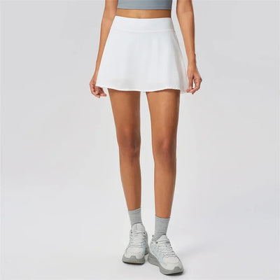 Women Sports Skorts High Waist Tennis Skirt With Pocket Fitness Running Athletic Golf Culotte Gym Sportswear Shorts