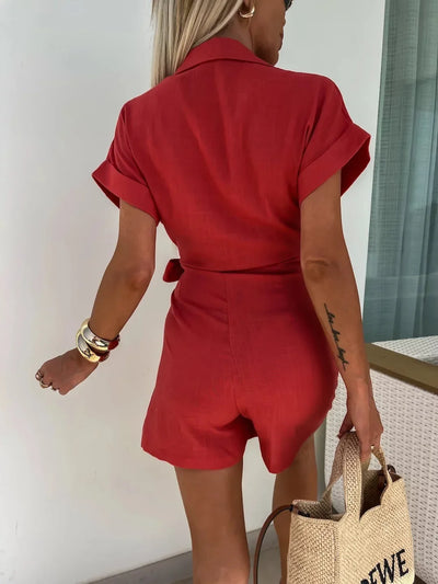 Jumpsuit Women Overalls Letter Print V Neck Cotton Linen Bodysuits Loose Trousers Summer Romper Sexy Streetwear Elegant Bodysuit