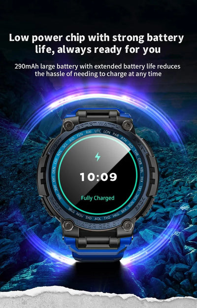 LOKMAT New ATTACK MAX Sport Rugged Smart Watch BT Calls Waterproof Military Smartwatches Heart Rate Monitor Fitness Tracker