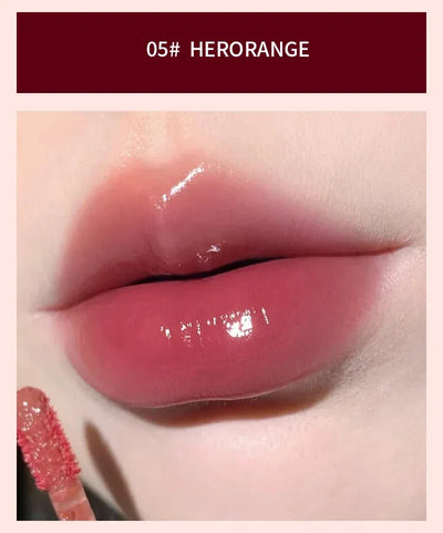 HERORANGE Light Glass-Like Lip Lacquer - Mirror Shine, Hydrating Formula; Smudge-Proof, Long-Wear, and Skin-Brightening