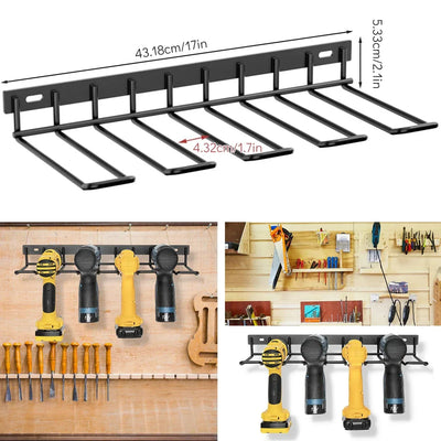 Hand Power Tool Organizer Rack Wall Mounted Floating Tool Shelf Electric Drill Holder Heavy Duty For Workshop Garage Accessories