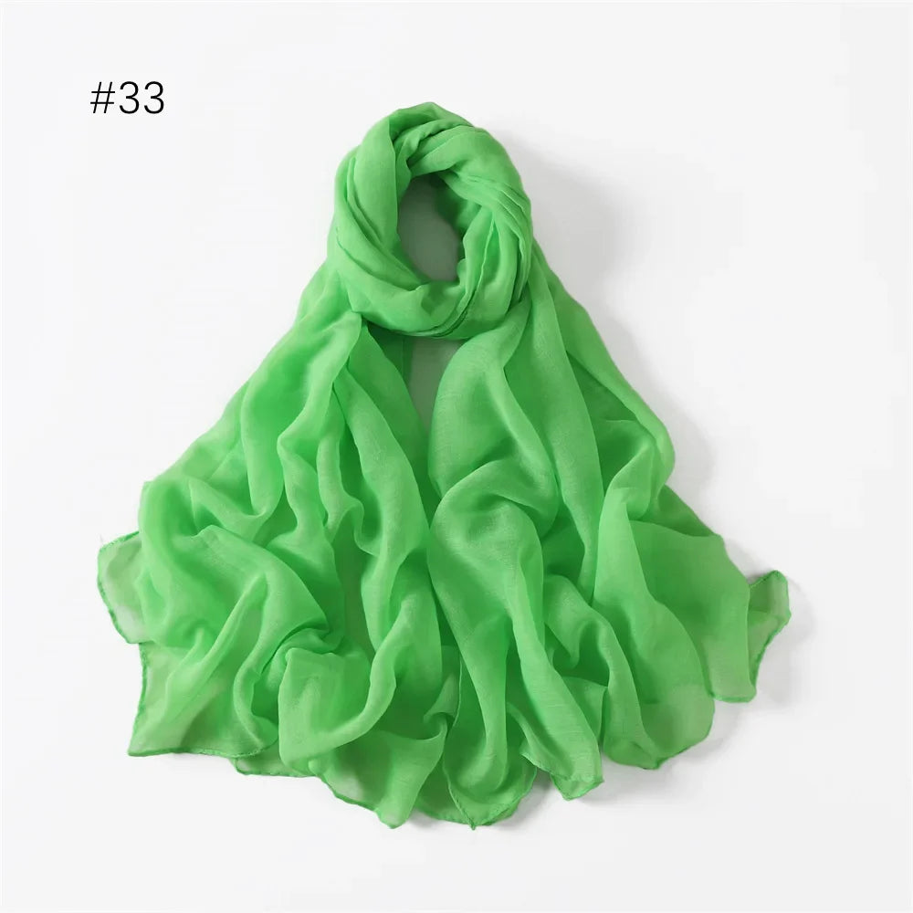 New Cotton Linen Scarf For Women Girls Students Autumn Classic Solid Color Scarves Retro Soft Foulard Viscose Female Wrap Shawls