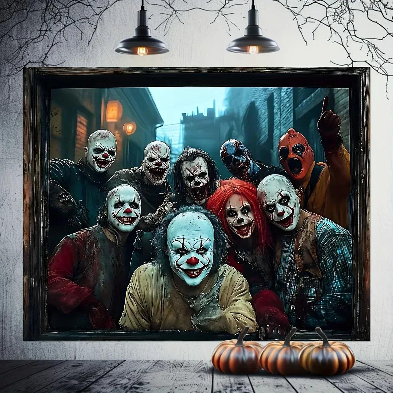 Halloween decorations wall decor scary clown banner creepy art for living room bedroom office