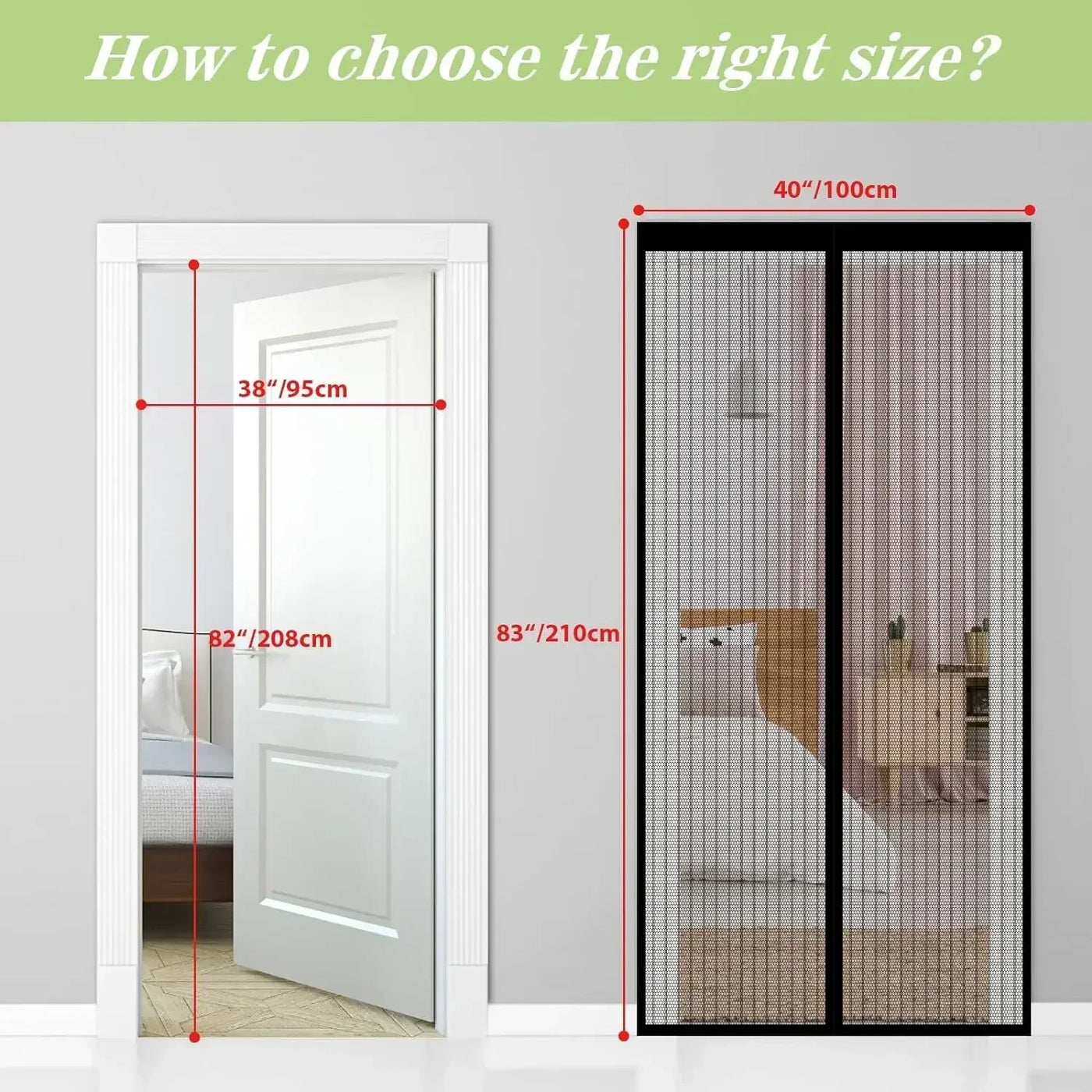 Heavy Duty Magnetic Screen Door Mesh Curtain Mosquito Net Bug Hands Free Partition Mute Striped Door Curtain Bedroom Ventilation