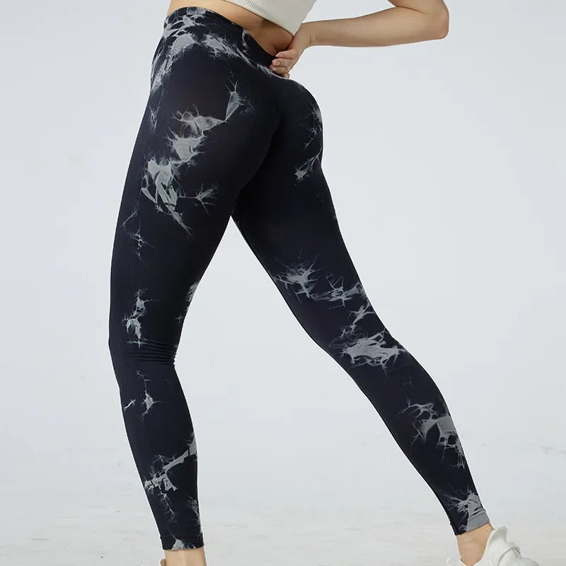 Tie Dye Seamless Leggings for Women Autumn