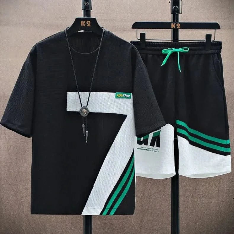 Casual Gradient Men Set T-Shirt Summer