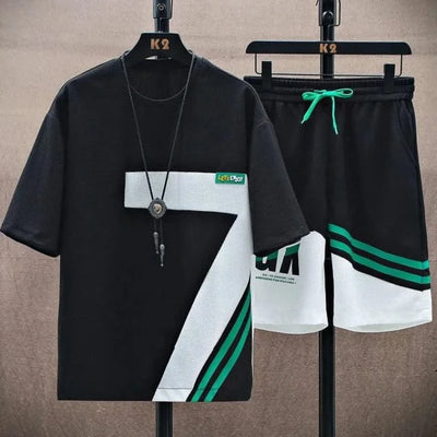 Casual Gradient Men Set T-Shirt Summer