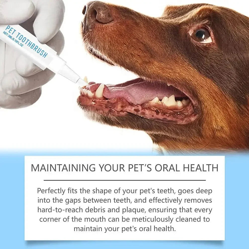 Pet Toothbrush Pen Teeth Clean Fresh Breath Pet Toothbrush Paste Brush One Easy To Use Cat Tooth Brush ToothbrushSet Accessories