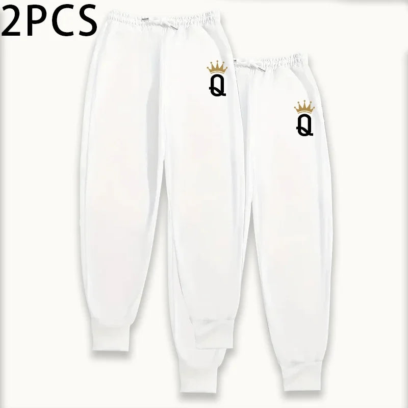 Women's Sweatpants 2 Piece Set Pure Color Joggers Fall Winter Lounge Pants Comfort Fit Athletic Casual Trousers 2packs