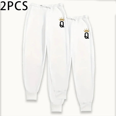 Women's Sweatpants 2 Piece Set Pure Color Joggers Fall Winter Lounge Pants Comfort Fit Athletic Casual Trousers 2packs