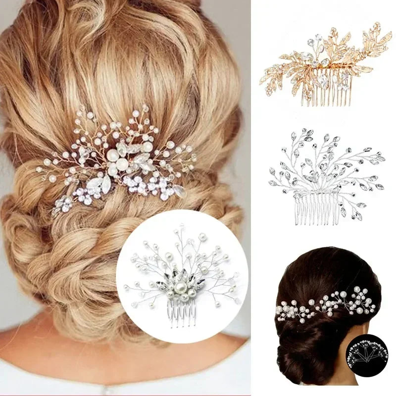 Fashion Hair Jewelry Handmade Prom Hair Ornaments Women Wedding Bridal Hair Accessories for Party Hairband Rhinestone Hair Vine