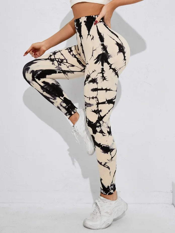 Seamless Tie Dye Leggings Women for Fitness