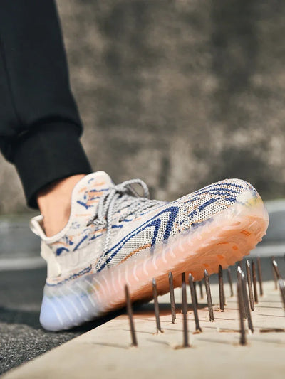 Men Safety Shoes man Lightweight Comfor work shoe womensecurity steel toe Sneakers Breathable Non-Slip summer Hiking work boots