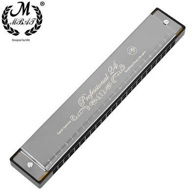 24 Holes Harmonica Key of C Professional Tremolo Mouth Organ With Case For Adults Professionals and Students Harmonica