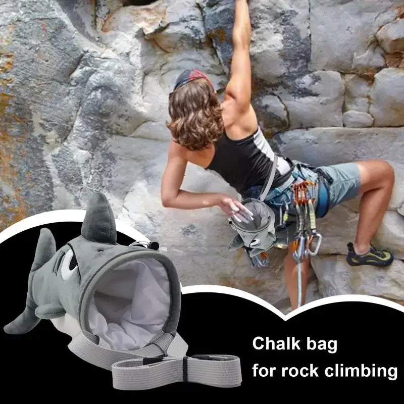 Shark Chalk Bag for Rock Climbing Animal Bouldering Chalk Bag Rock Climbers Gyming Sports Chalk Pouch for Weight Lifting Gym ﻿