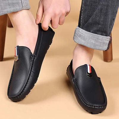 MAEDEF Men's Loafers High Quality Anti-slip Casual Shoes Men's Leather Loafer Outdoor Breathable Lightweight Soft Driving Shoes
