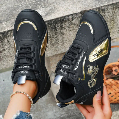 Women Designer Sneakers 2025 Summer Leather Waterproof Casual Sports Shoes Women Lightweight Breathable Anti-Slip Platform Shoes