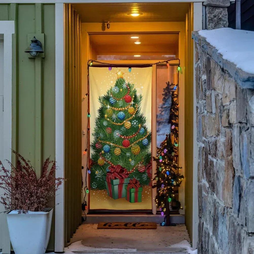 Home decor holiday door cover eye-catching designs decoration for indoor outside