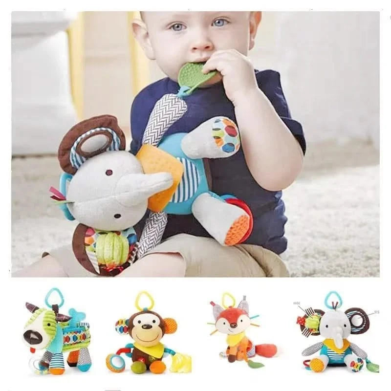 Montessori Baby Toys Kawaii Soft Plush Dolls Animal Strollers Pendant Toys for Newborn Boys Girls Toddler Birthday Gift