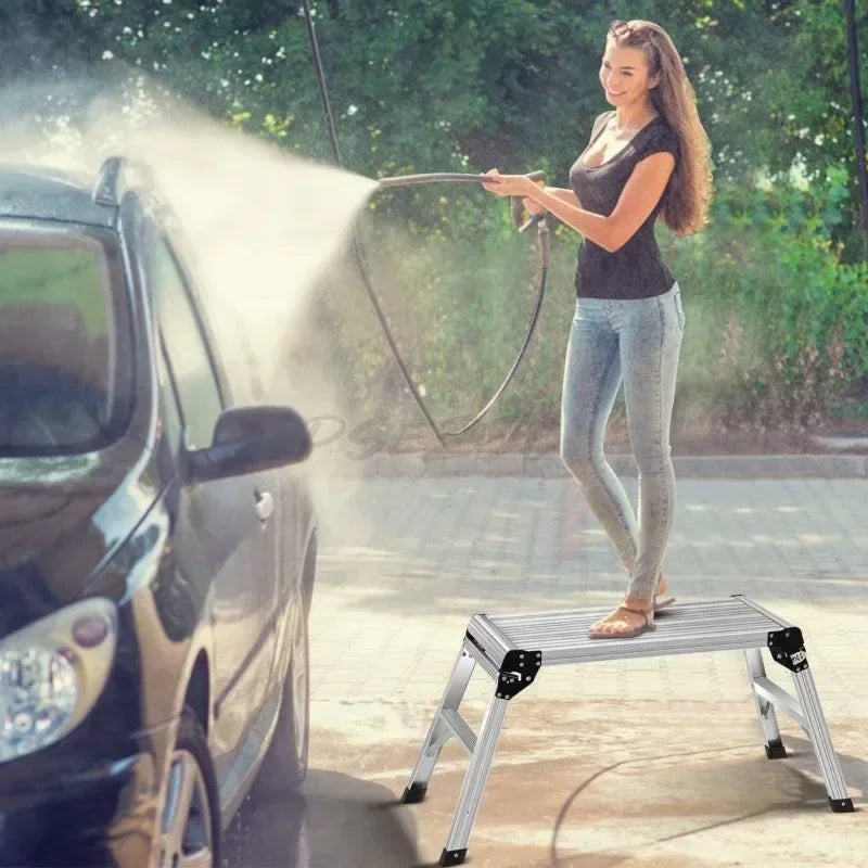 Multi Functional Aluminum Alloy Household Car Wash Stool Decoration Portable Folding Tool Climbing Platform Two-step Ladder