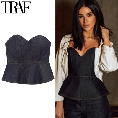 TRAF Women's Corset Off Shoulder