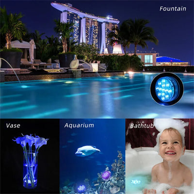 13 LEDs Magnetic Submersible LED Light Waterproof Underwater Light USB Rechargeable Swimming Pool Night Lamp With Suction Cups