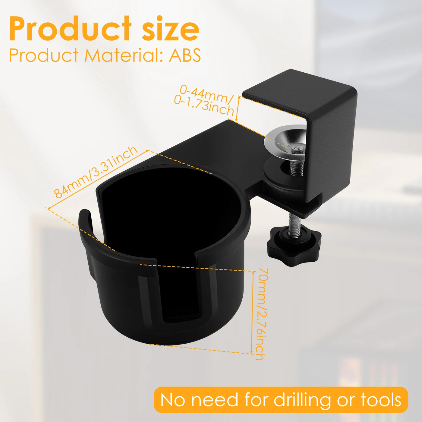 Desk Cup Holder 180° Rotating Clip On Cup Holder Anti Spill Water Bottle Stand Plastic Desk Coffee Mug Stand for Drinks Bottles