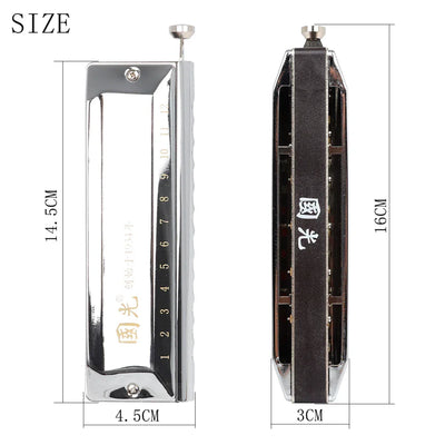 12 Hole 48 Tone Harmonica Chromatic Harmonica Suitable for Professional Performance Woodwind Instrument Children's Musical gift