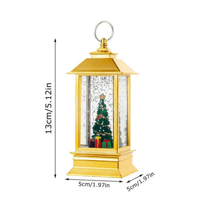 Christmas Snow Globe Lantern Vintage LED Christmas Lantern Lights Snow Crystal Ball Christmas Lantern Lights Portable Night