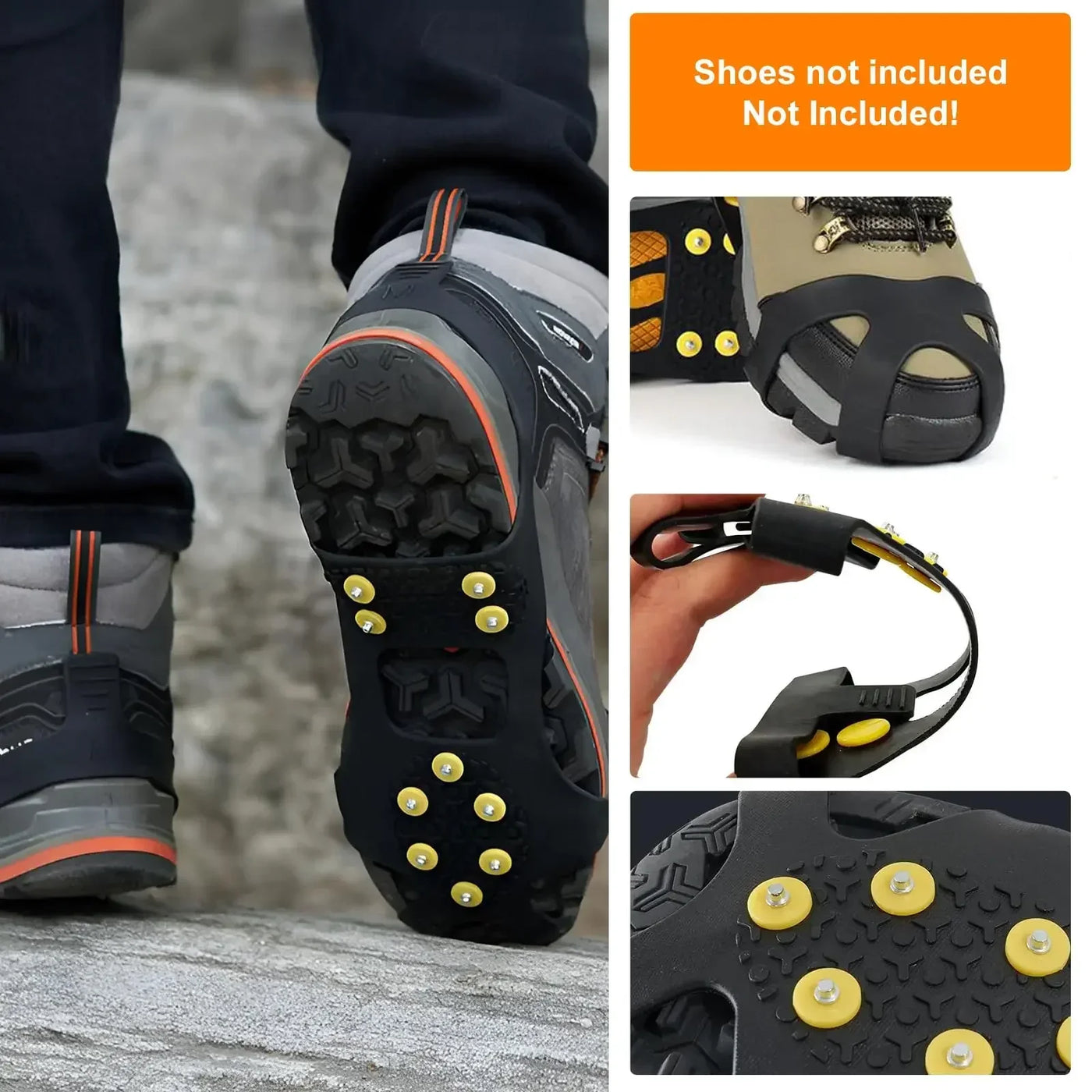 Outdoor 10Teeth Climbing Crampons Anti-Slip Mountaineering Cleats Unisex Snow Claw Shoe Covers Walking Hiking Accessories Spikes