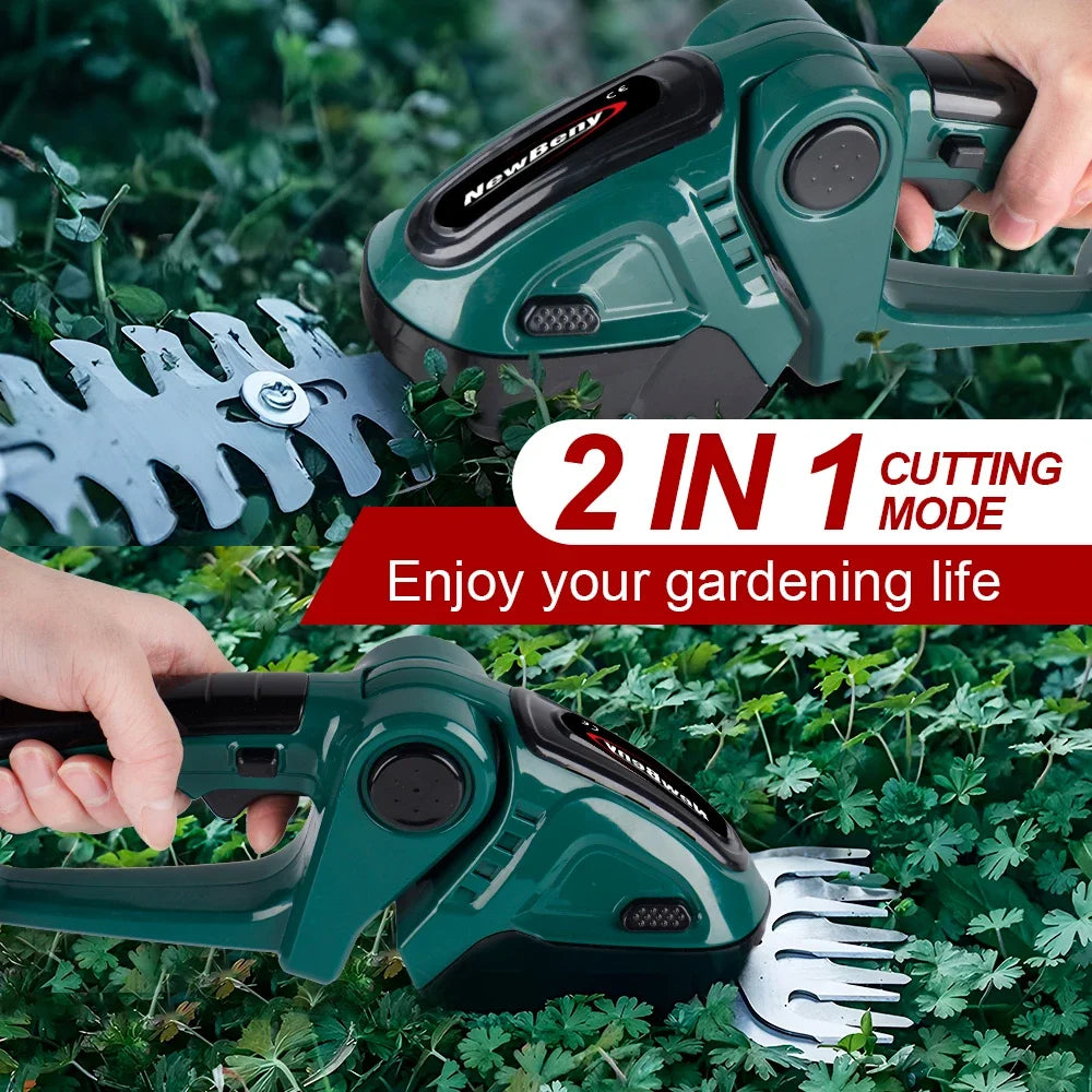 NEWBENY 2 IN 1 Electric Hedge Trimmer Lawn Mower Household Garden Shrub Scissors Grass Scissors For Makita 18V Battery Pin