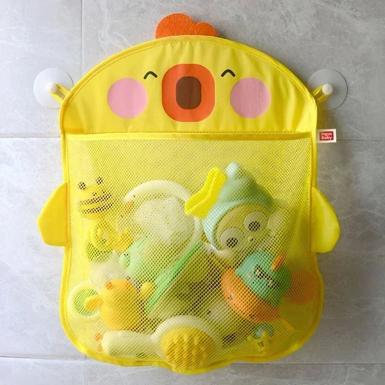 Baby bathroom storage mesh bag children games network bath baskets organization water toys cartoon animal shapes net