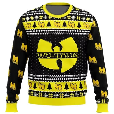 Yah It's Christmas Time Yo Wu Tang Clan Men's Ugly Christmas Sweatshirt Full Over Print Soft Comfy Stylish Loose-Fit Fall Winter