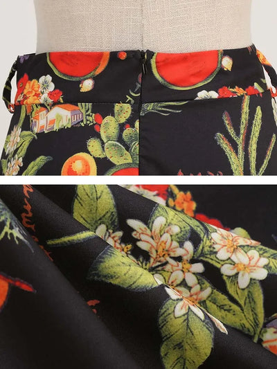 Summer Casual Women Midi Skirt Polka Dot High Waist Retro Vintage 50s Pleated Party Skirts