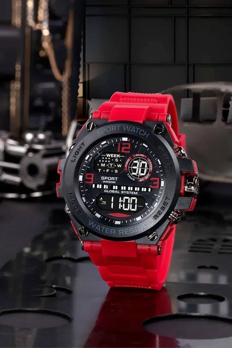 Top luxury electronic watch for man outdoor sport stopwatch waterproof calendar digital clock 24355