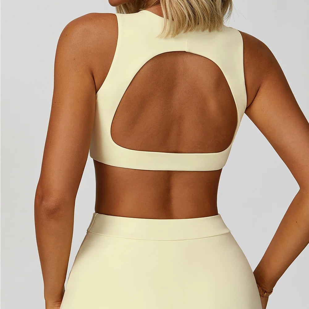 JUREN Backless Women Fitness Yoga Bras Race Back Sports Bras Nylon Top Women Impact Bra Sexy Breathable Underwear For Women Gym