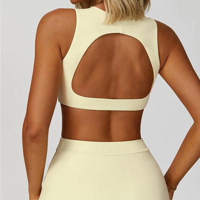 JUREN Backless Women Fitness Yoga Bras Race Back Sports Bras Nylon Top Women Impact Bra Sexy Breathable Underwear For Women Gym