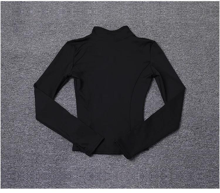 Workout sport jacket long sleeve gym training clothing yoga sportswear women