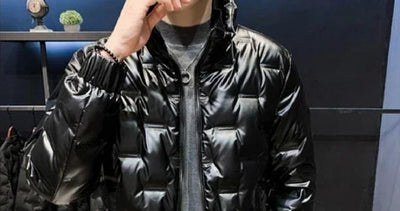 Men's Down Jacket Glossy Male Padded Coats Short Parkas Collared Padding Winter 2024 Outerwears Fashion 2024 Promotion Hot Outer